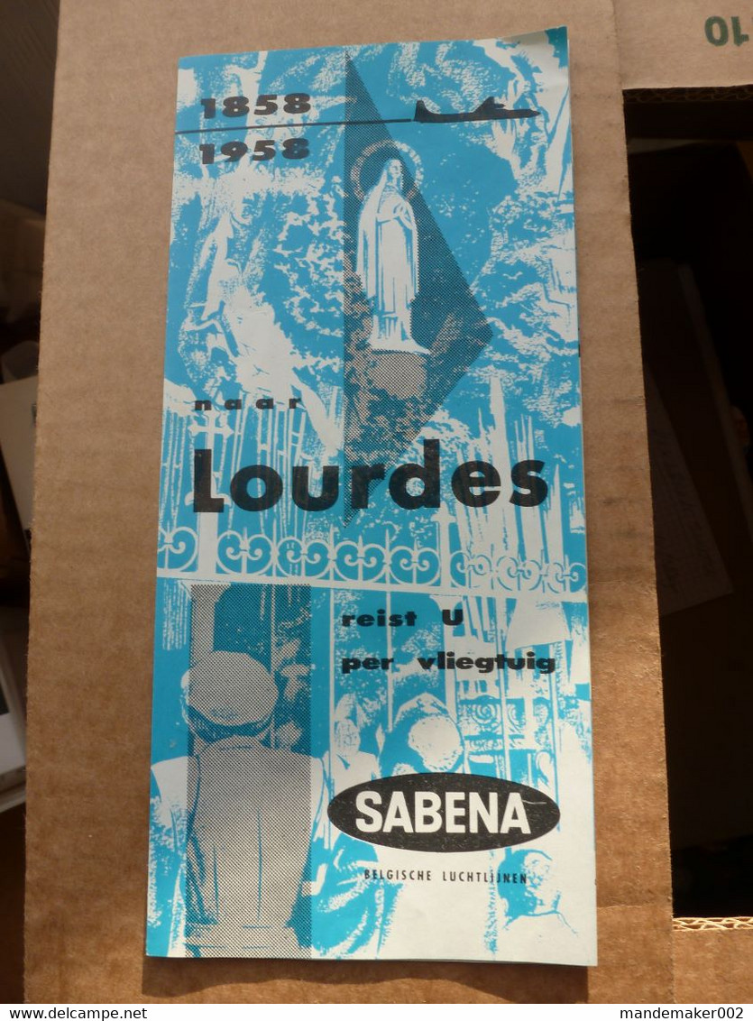 PAMFLET  MET SABENA NAAR LOURDES  1858  1958 - Reclame