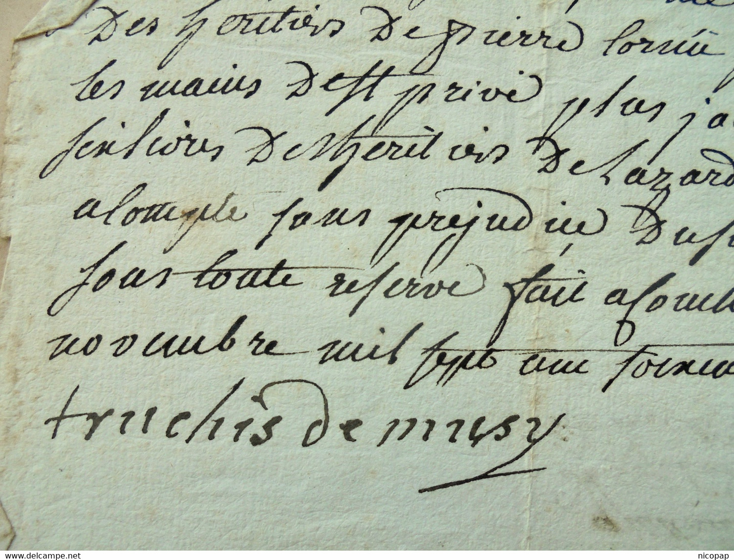 De Truchis De Musy, 5 Billets Autographes De Membres De La Famille, 1715-1760 - Altri & Non Classificati