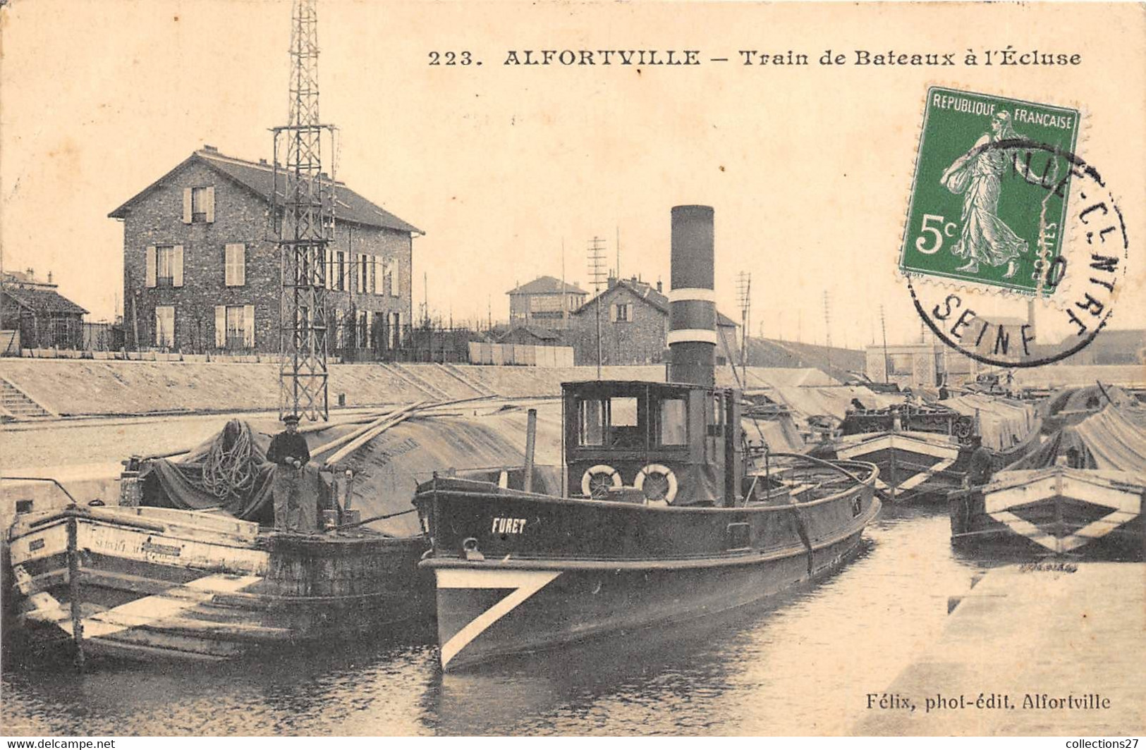 94-ALFORTVILLE-TRAIN DE BATEAUX A L'ECLUSE - Alfortville