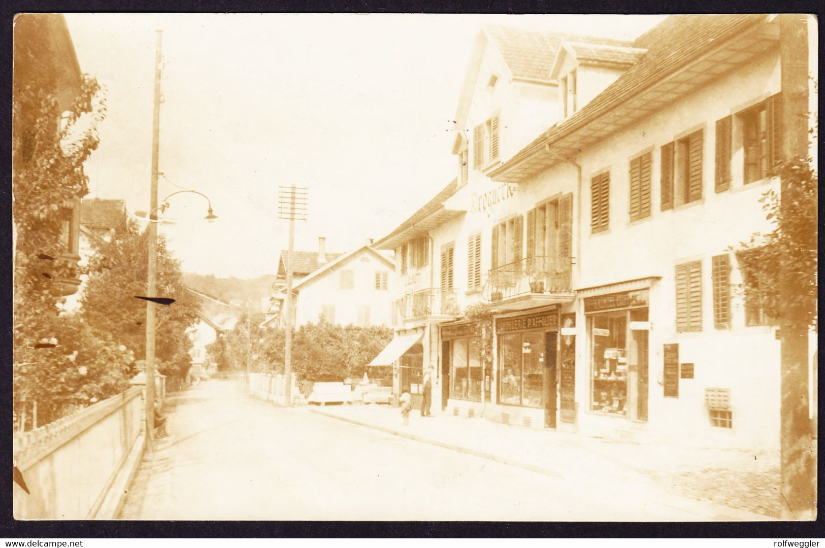 1920 Mit Bahnpost Gelaufene Private Foto AK Aus Affoltern A. A., Drogerie Geschäft - Affoltern