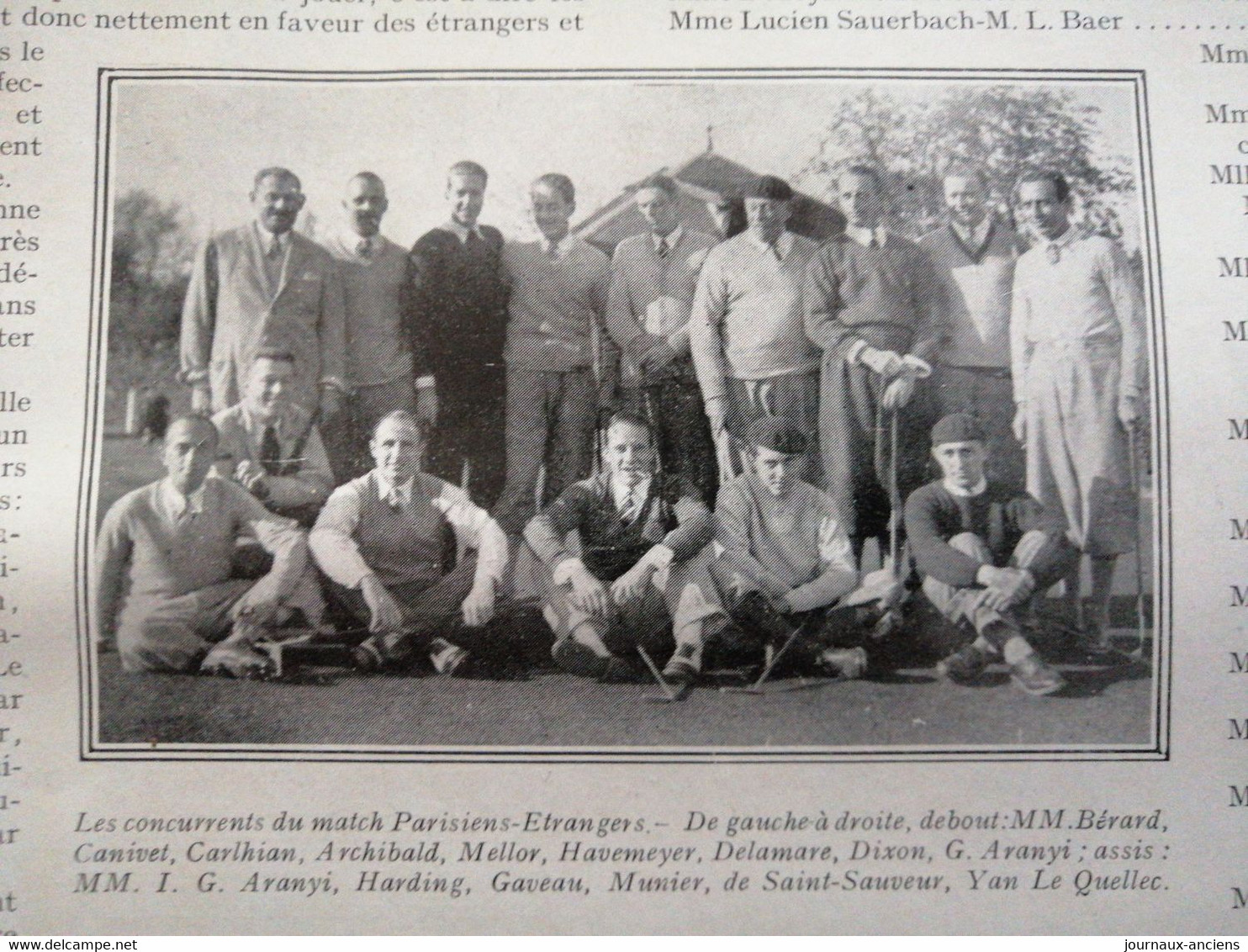 1935 GOLF - À LA BOULIE - PARISIENS CONTRE ÉTRANGERS - 1900 - 1949