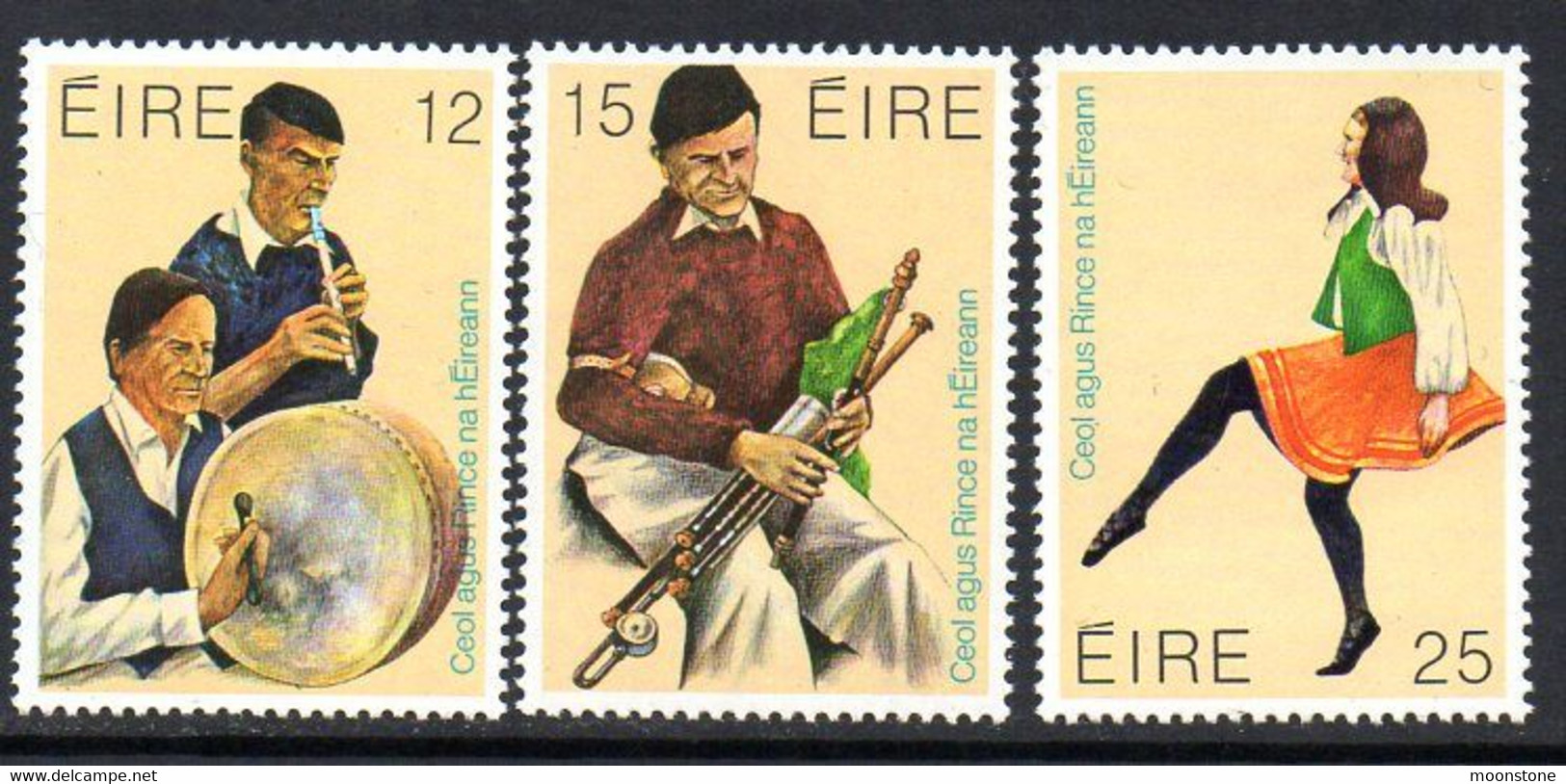 Ireland 1980 Traditional Music & Dance Set Of 3, MNH, SG 466/8 - Unused Stamps