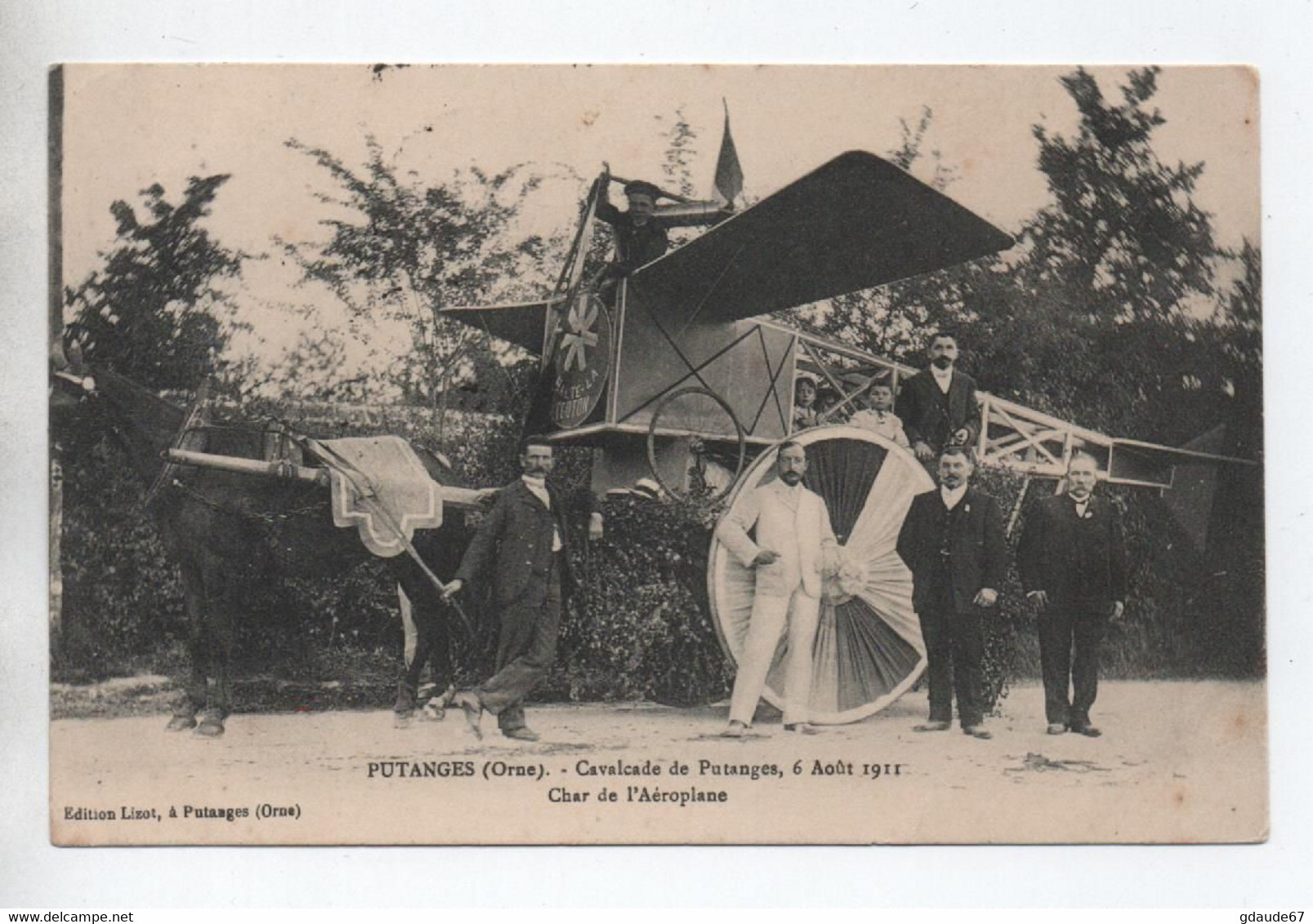 CAVALCADE De PUTANGES (61) - CHAR DE L'AEROPLANE 6 AOUT 1911 - Putanges