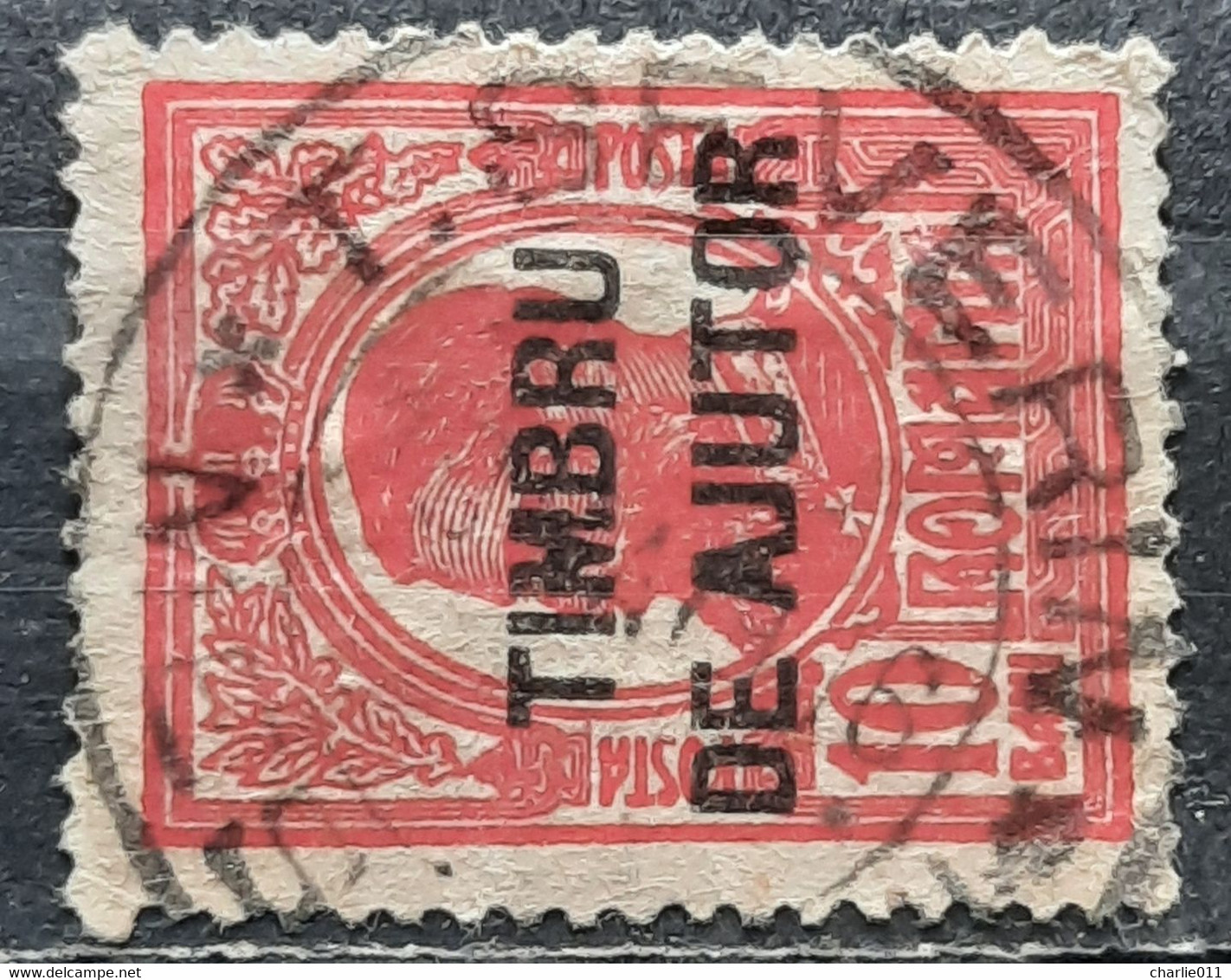 KING CHARLES I-10 B-OVERPRINT-TIMBRU DE AJUTOR-POSTMARK T.SEVERIN-ROMANIA-1915 - Dienstmarken