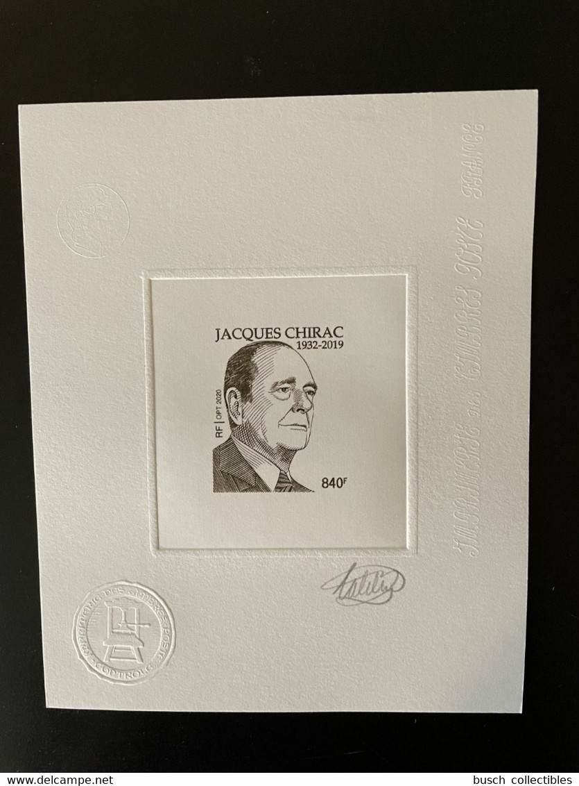 Nouvelle-Calédonie 2020 YT ? Epreuve D'artiste Proof Jacques Chirac Président 1932 - 2019 BISTRE - Non Dentelés, épreuves & Variétés