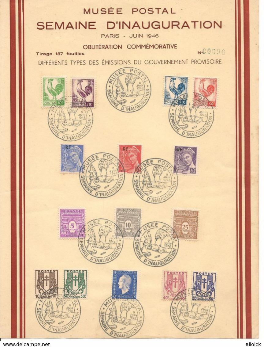 Musée Postal - Semaine D'inauguration Juin 1946 - Oblitération Commémorative Du 9 Juin 1946 - Tirage 187 Ex ! - Collectors