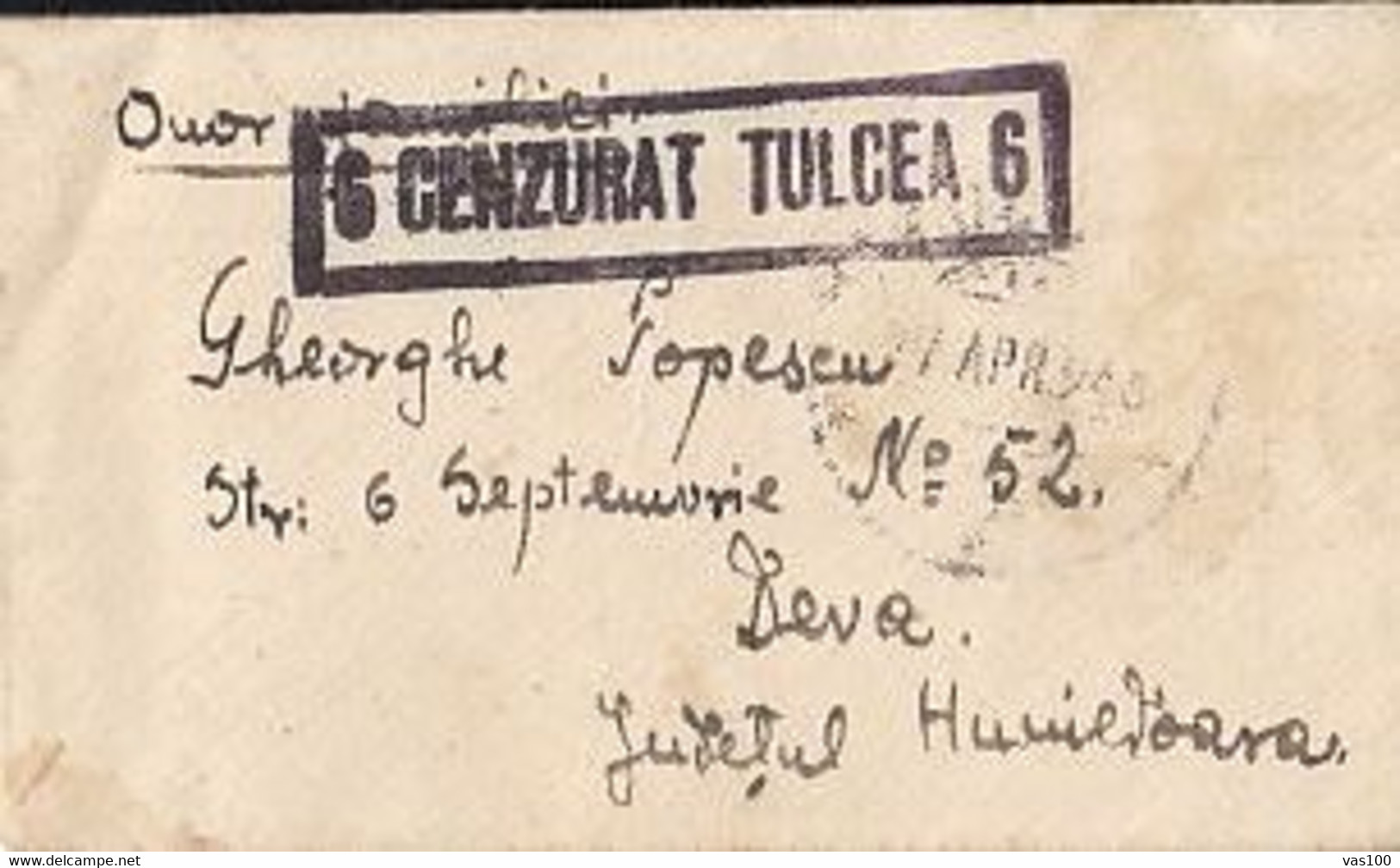 WW2 LETTERS, CENSORED TULCEA NR 6, 1943, ROMANIA - World War 2 Letters