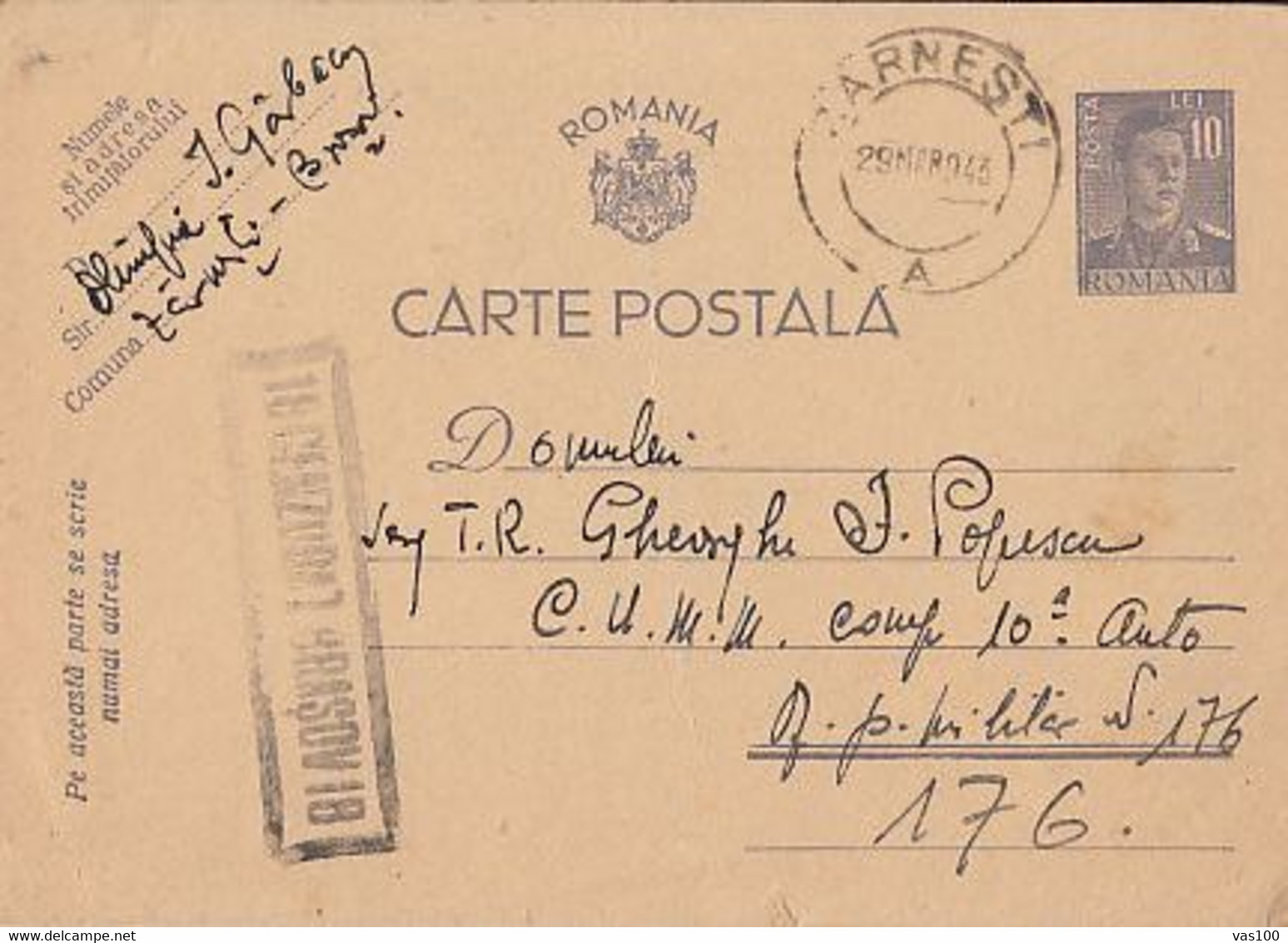 WW2 LETTERS, CENSORED BRASOV NR 18, KING MICHAEL PC STATIONERY, ENTIER POSTAL, 1943, ROMANIA - World War 2 Letters