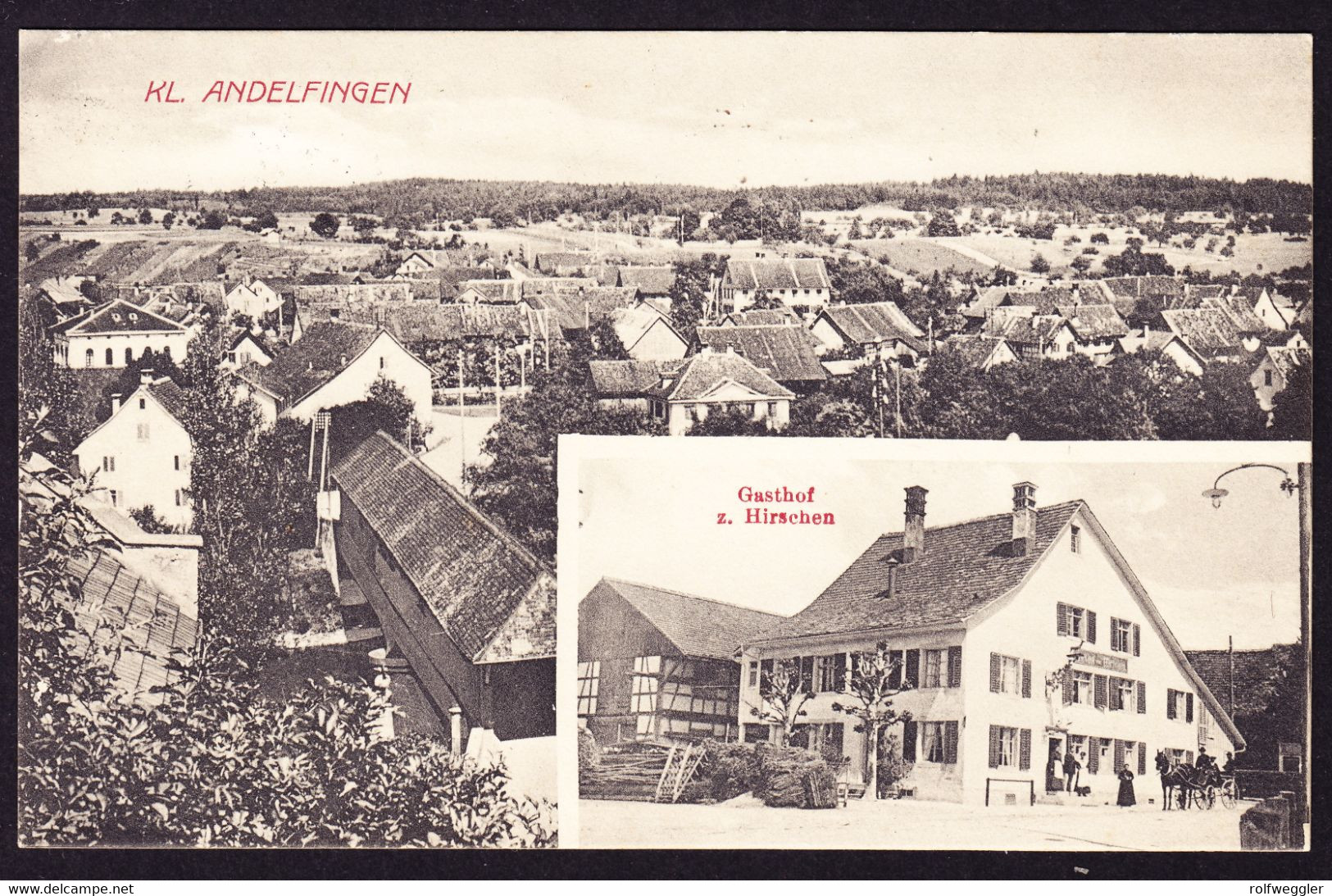 1922 Gelaufene AK Aus Klein-Andelfingen Mit Gasthof Zum Hirschen. Gestempelt Klein-Andelfingen. - Andelfingen