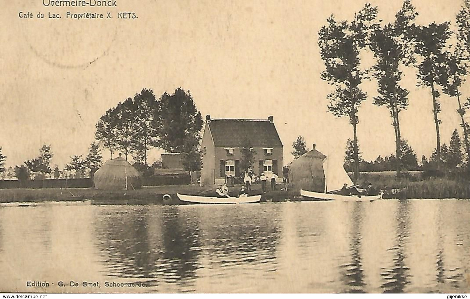 Vintage Pk Overmeire-Donck. Café Du Lac.Propriétaire X.Kets 1925 - Berlare