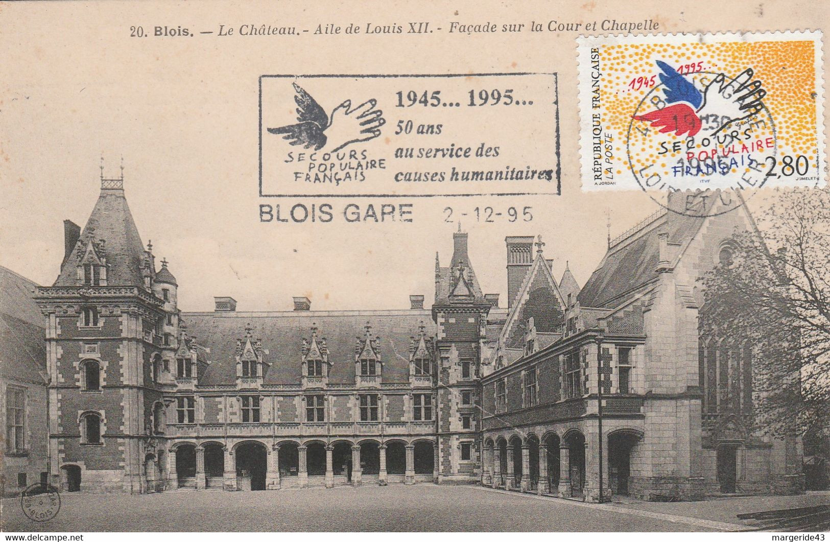 1 ER JOUR FLAMME DE DE BLOIS GARE 1995 - Annullamenti Meccanici (pubblicitari)