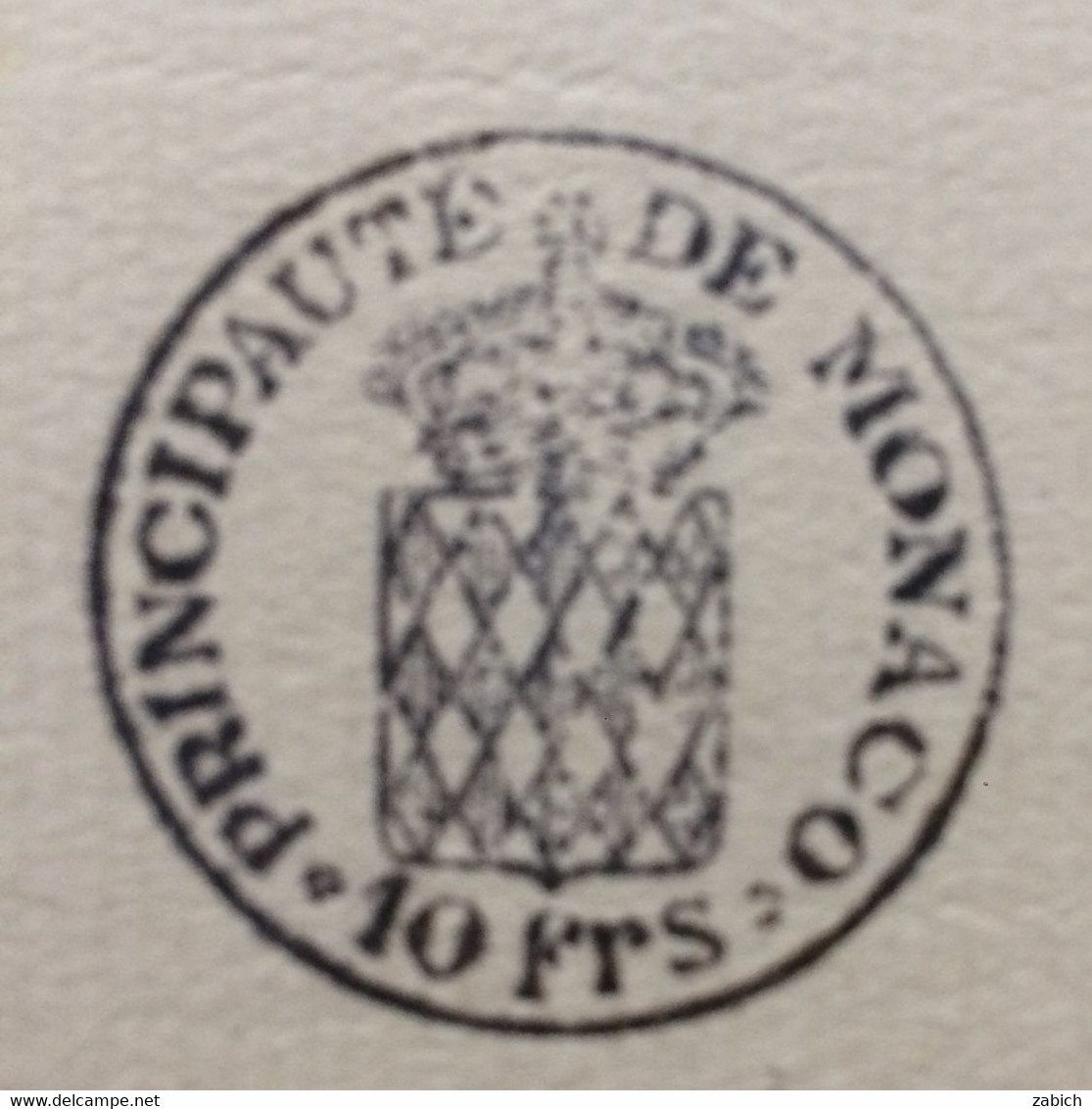 FISCAUX DE MONACO  TIMBRE à L'extraordinaire 1948 BLASON 10FRS Filigrane RAINIER III - Fiscali