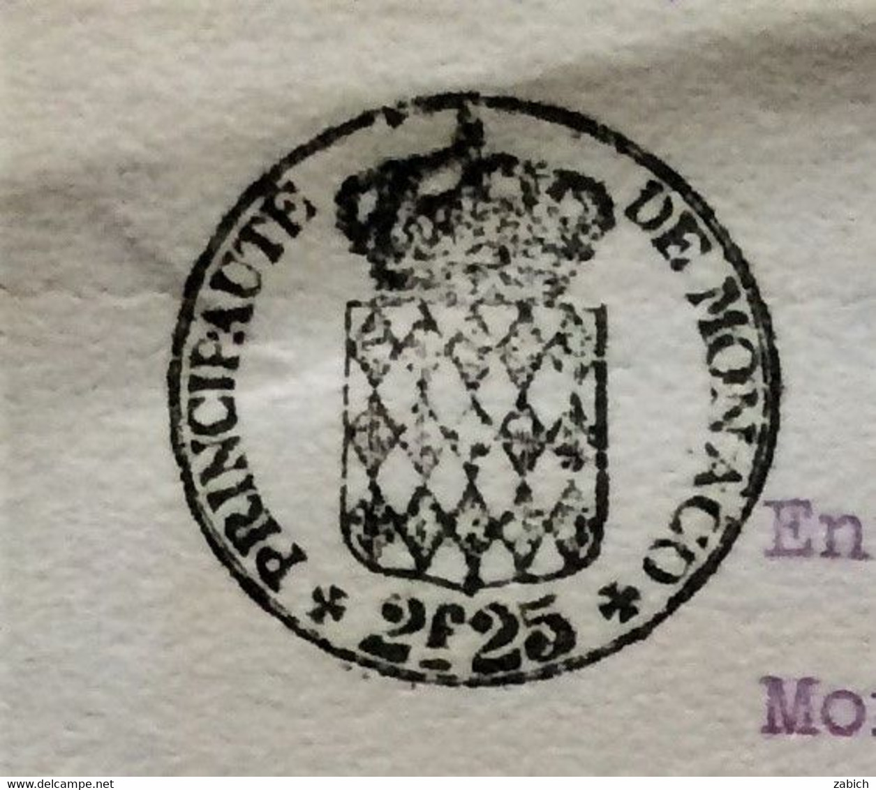 FISCAUX DE MONACO  PAPIER TIMBRE 1939  BLASON 2F25 C   Filigrane LOUIS II - Fiscale Zegels