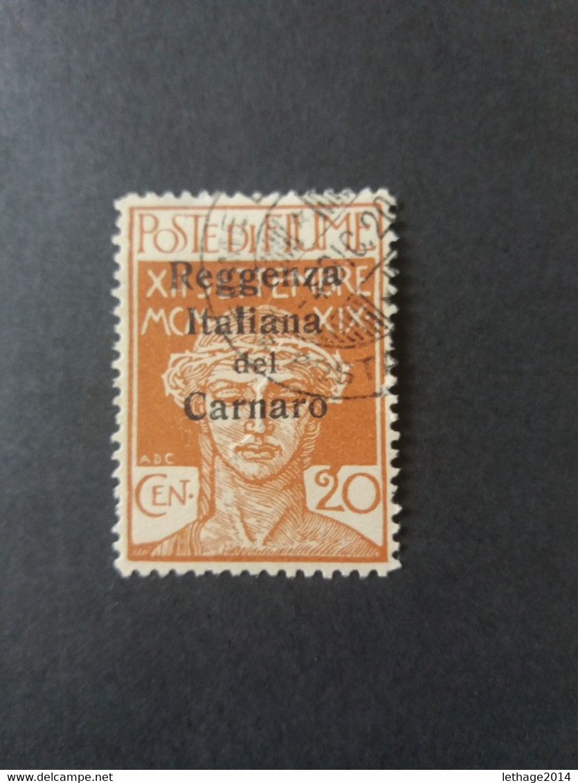 REGNO D ITALIA 1920 REGGENZA ITALIANA DEL CARNARO - Fiume & Kupa