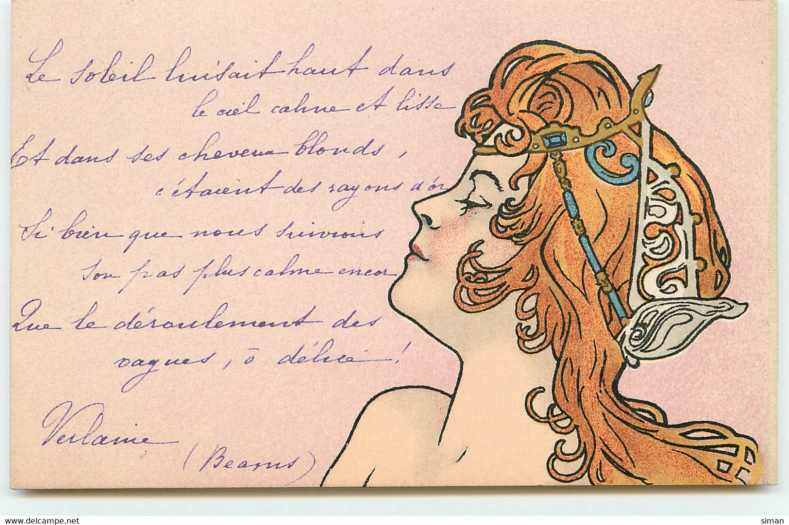 N°16465 - H. Meunier - Art Nouveau - Jeune Femme Rousse - 1900-1949