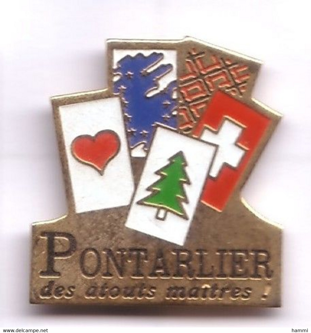 D82 Pin's Jeux Cartes Carte Casino Pontarlier Doubs Achat Immédiat - Jeux