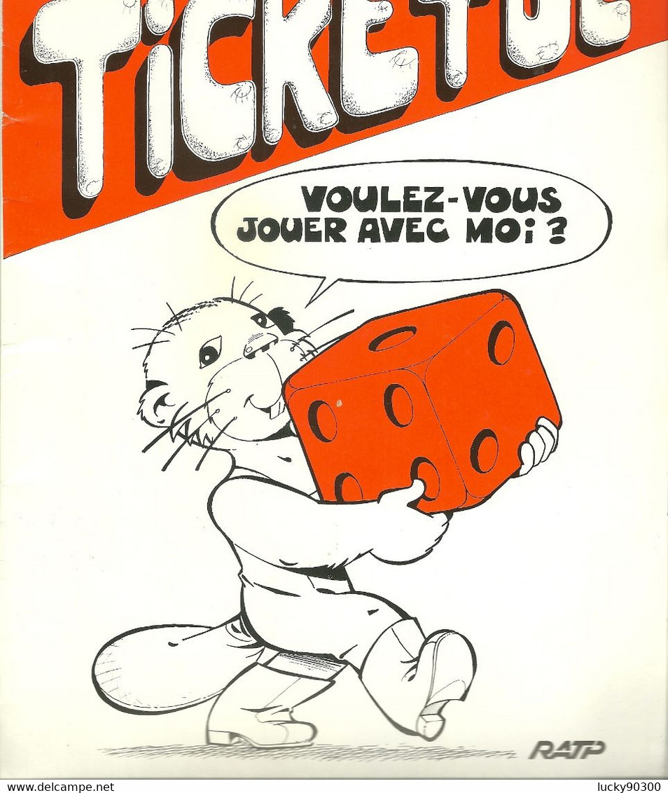 RARE - JEU DU TICKETOC - PUBLICITE RATP SNCF APTR - Autres & Non Classés