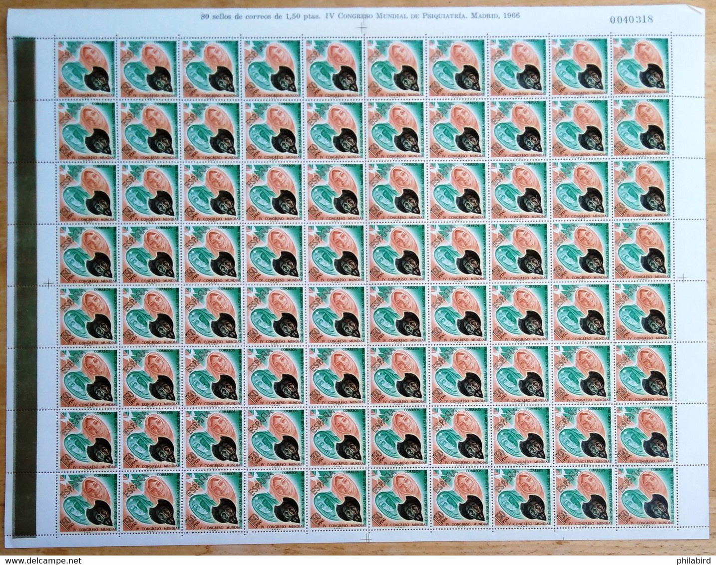 ESPAGNE                      N° 1401       Feuille Complète 80 Timbres                      NEUF** - Hojas Completas