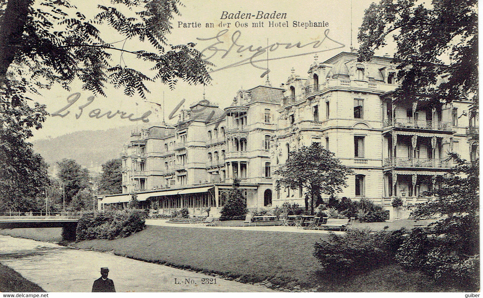 Baden Baden Partie An Der Oos Mit Hotel Stephanie - Baden-Baden
