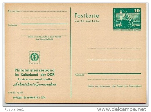 DDR P79-1-73 C1 Postkarte PRIVATER ZUDRUCK Arbeitskreis Ganzsachen Halle 1973 - Privatpostkarten - Ungebraucht