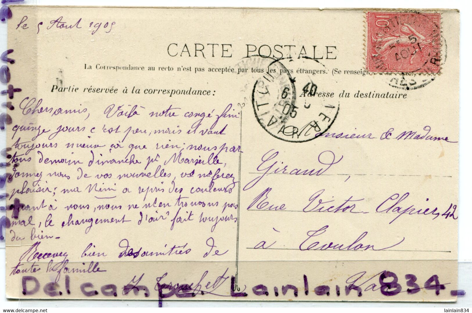 - 236 - MARTIGUES - ( B. Du R. ), Canal St Sébastien, Cliché Ancien, écrite, 1905, TBE, Scans. - Martigues