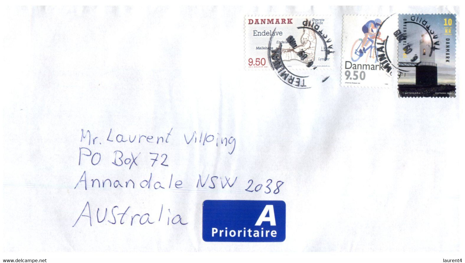 (X21) Letter Posted From Denmark To Australia - Lettres & Documents