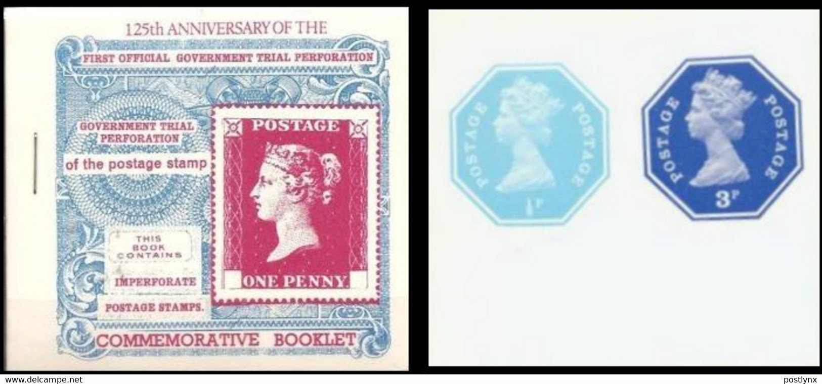 GREAT BRITAIN Machin IMPERF. Octagon Stamps Test Booklet 3 X ½p/3p ANNGVT [PRINT:2500] - Imperforated