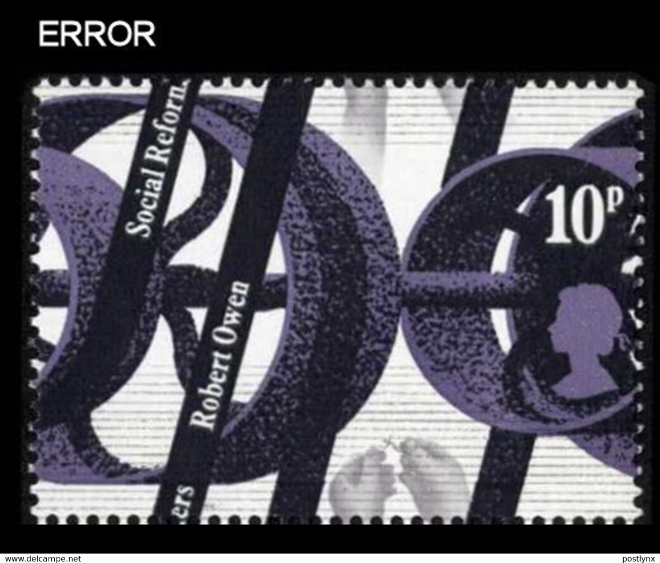 Great Britain 1976 Reformers 10p ERROR:perf.shift (shift May Vary) GB - Variétés, Erreurs & Curiosités