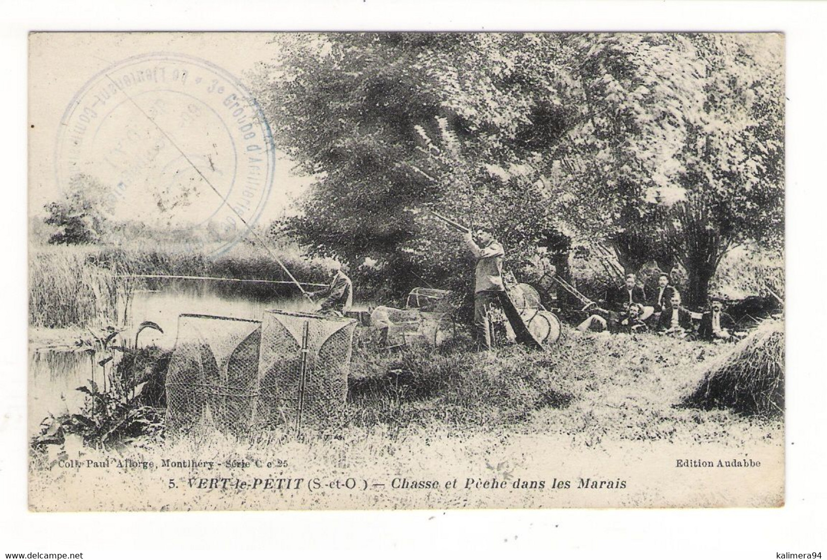 ESSONNE  /  VERT-le-PETIT  /  CHASSE ET PÊCHE DANS LES MARAIS ( Propriété WANNEVEICH ) / Cachet Militaire RARE... 1918 - Vert-le-Petit