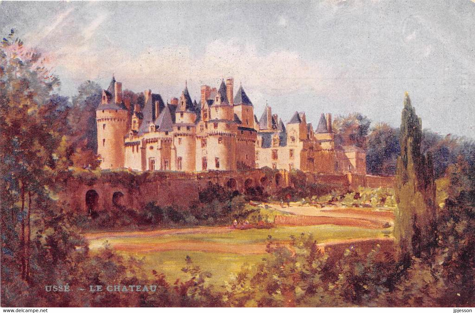 ILLUSTRATEUR - EUGENE BOURGEOIS - "BORDS DE LA LOIRE" - CHATEAU D'USSE - INDRE ET LOIRE - Bourgeois