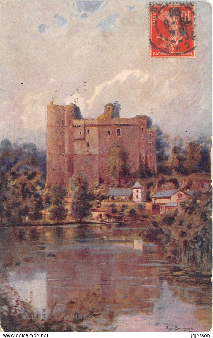 ILLUSTRATEUR - EUGENE BOURGEOIS - "BORDS DE LA LOIRE" - CLISSON, RUINES - LOIRE ATLANTIQUE - Bourgeois