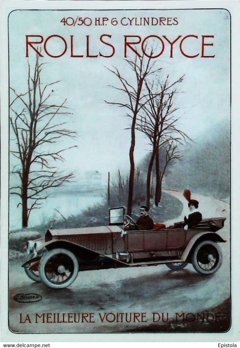 ► Publicité AUTOMOBILE Vintage ROLLS ROYCE 1900 France  -  Reprodution  Illustration - Publicidad