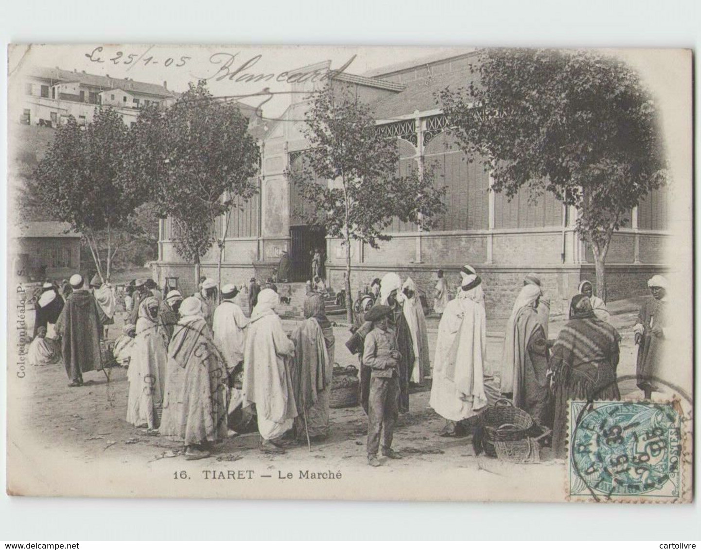 ALGERIE . TIARET ... Le Marché (P.S. 16) Circulée 1905 - Tiaret