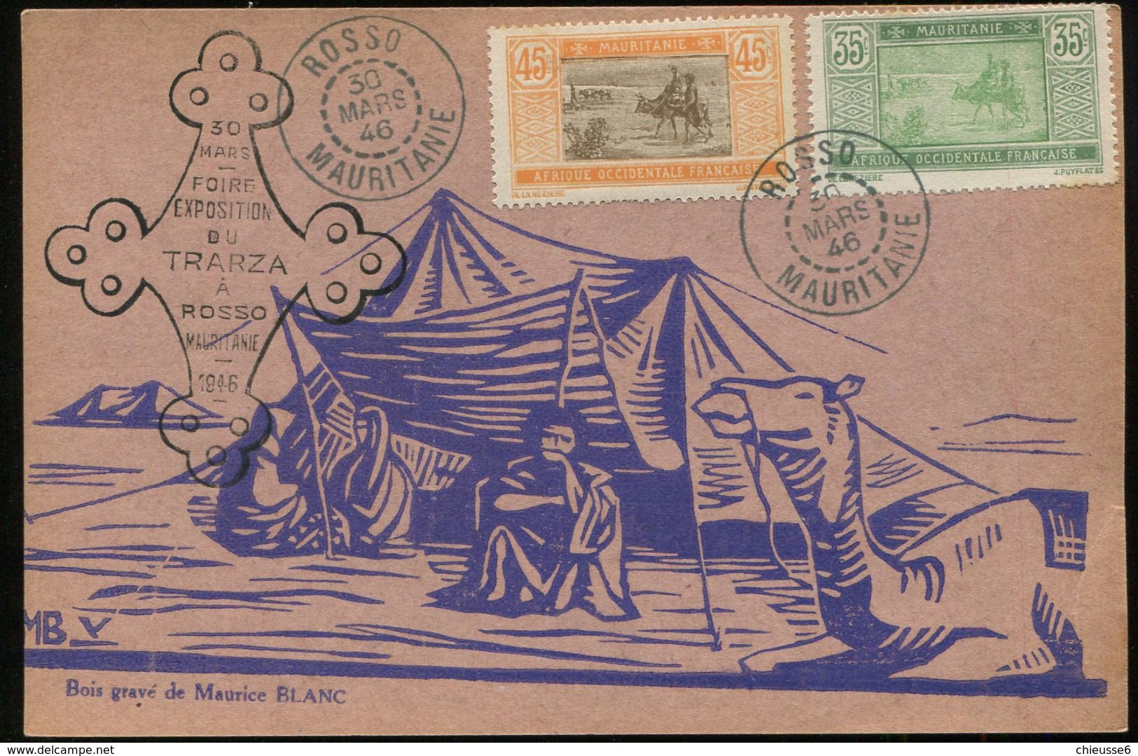 CP - Mauritanie - Foire Exposition De Trarza - Rosso - 30-31 Mars 1946 - Lettres & Documents