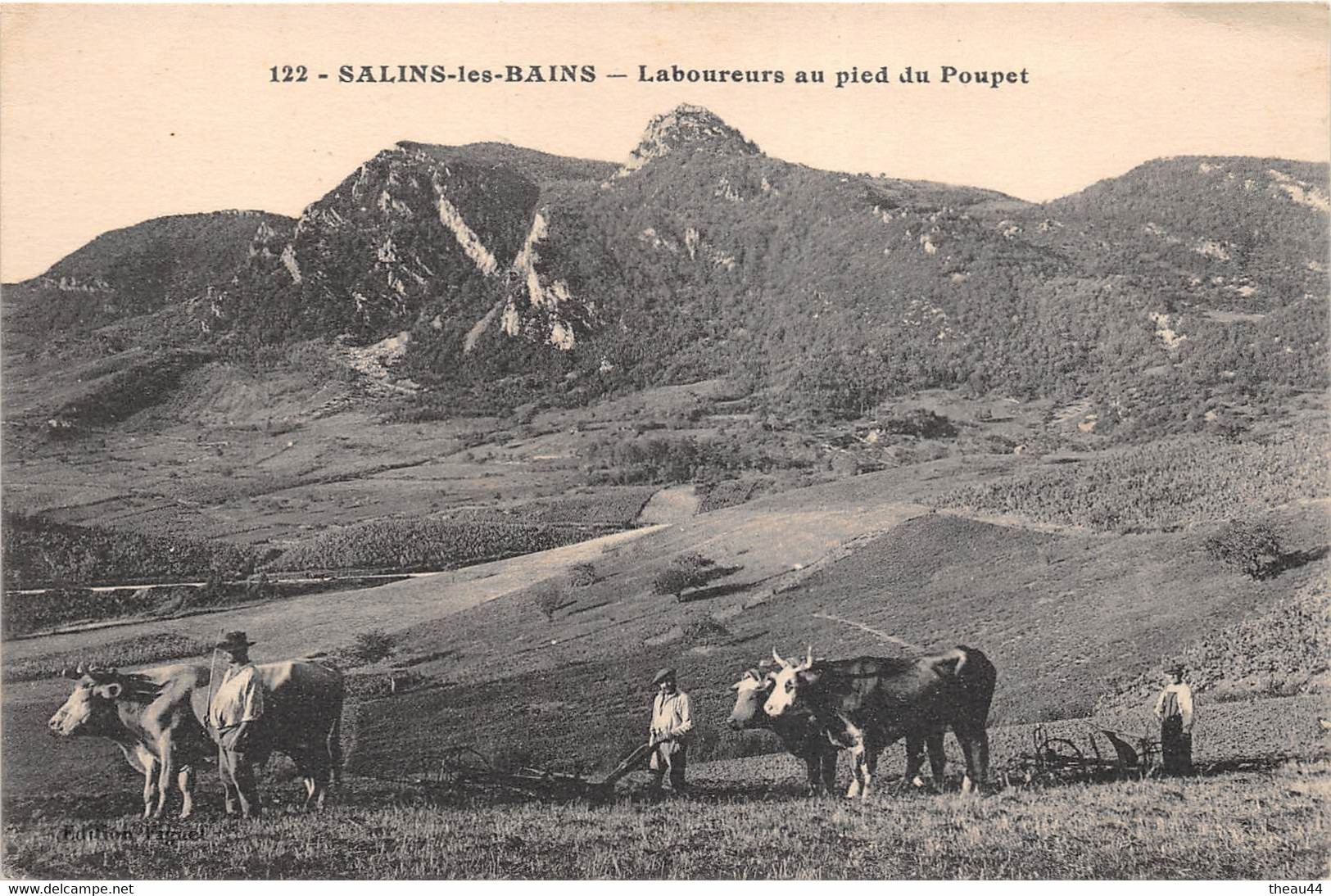 ¤¤  -  SALINS-les-BAINS   -   Laboureurs Au Pied Du Poupet  -   Boeufs, Attelages        -  ¤¤ - Villers Farlay