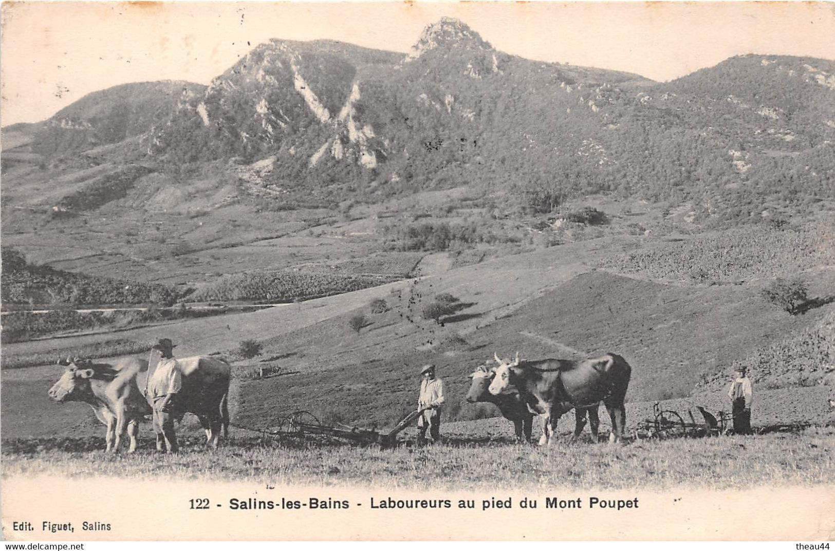 ¤¤  -  SALINS-les-BAINS   -   Laboureurs Au Pied Du Poupet  -   Boeufs, Attelages        -  ¤¤ - Villers Farlay