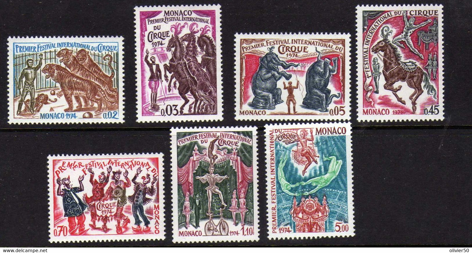 Monaco (1974)    -  Premier Festival International Du Cirque  -    Neufs**  MNH - Cirque