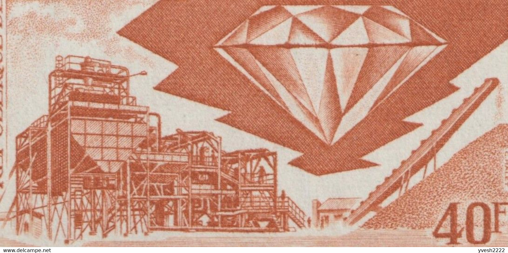 Côte D'Ivoire 1972, Y&T 342. Bande De 3, Essais De Couleurs. Exploitation Diamantifère, Diamant - Minéraux