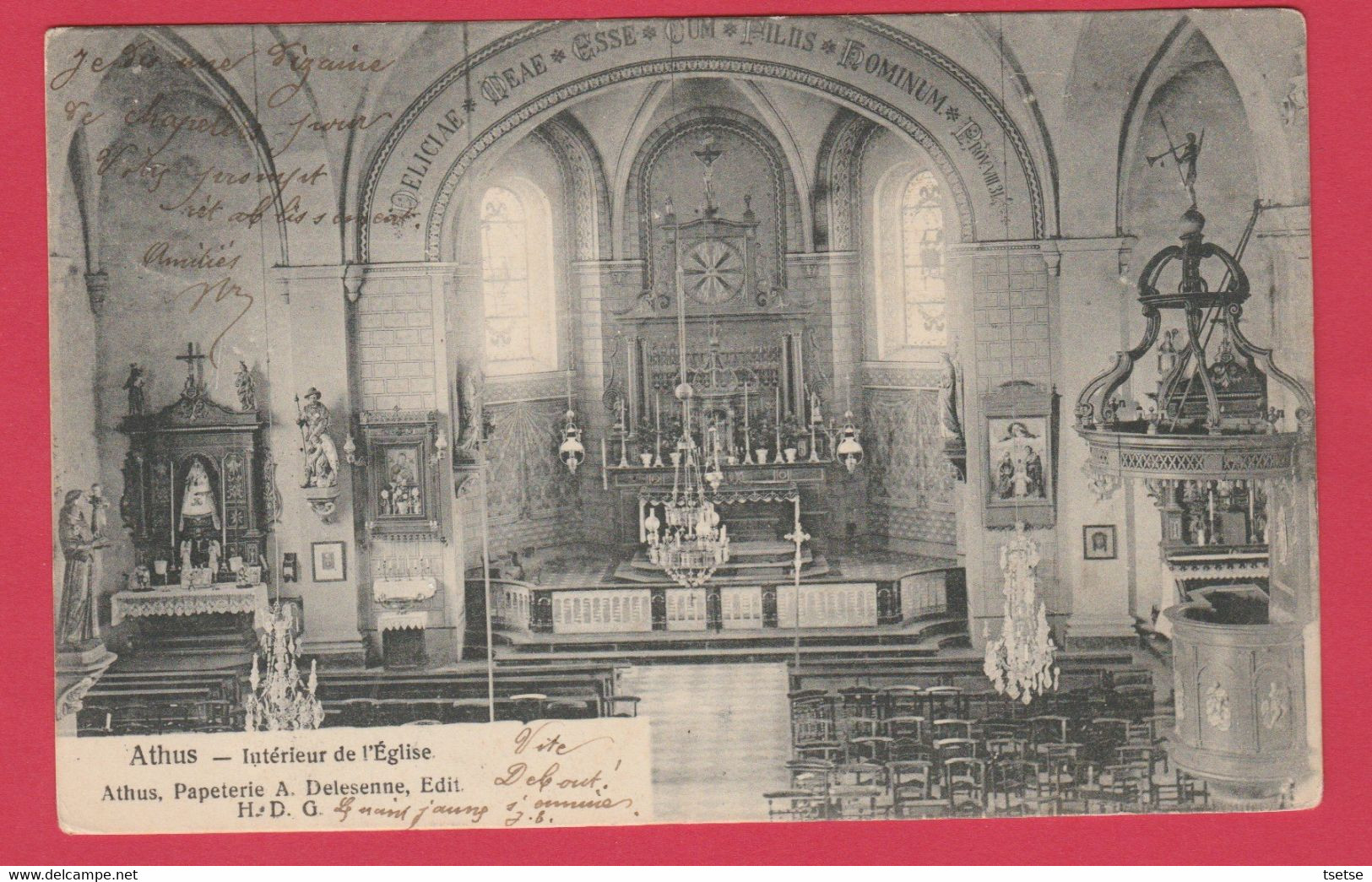 Athus - Intérieur De L'Eglise-1905 ( Voir Verso ) - Aubange