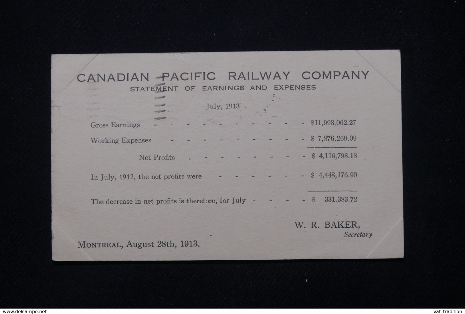 CANADA - Entier Postal Illustré De La Canadian Pacific Railway Cie  Pour La France En 1913 - L 79385 - 1903-1954 De Koningen
