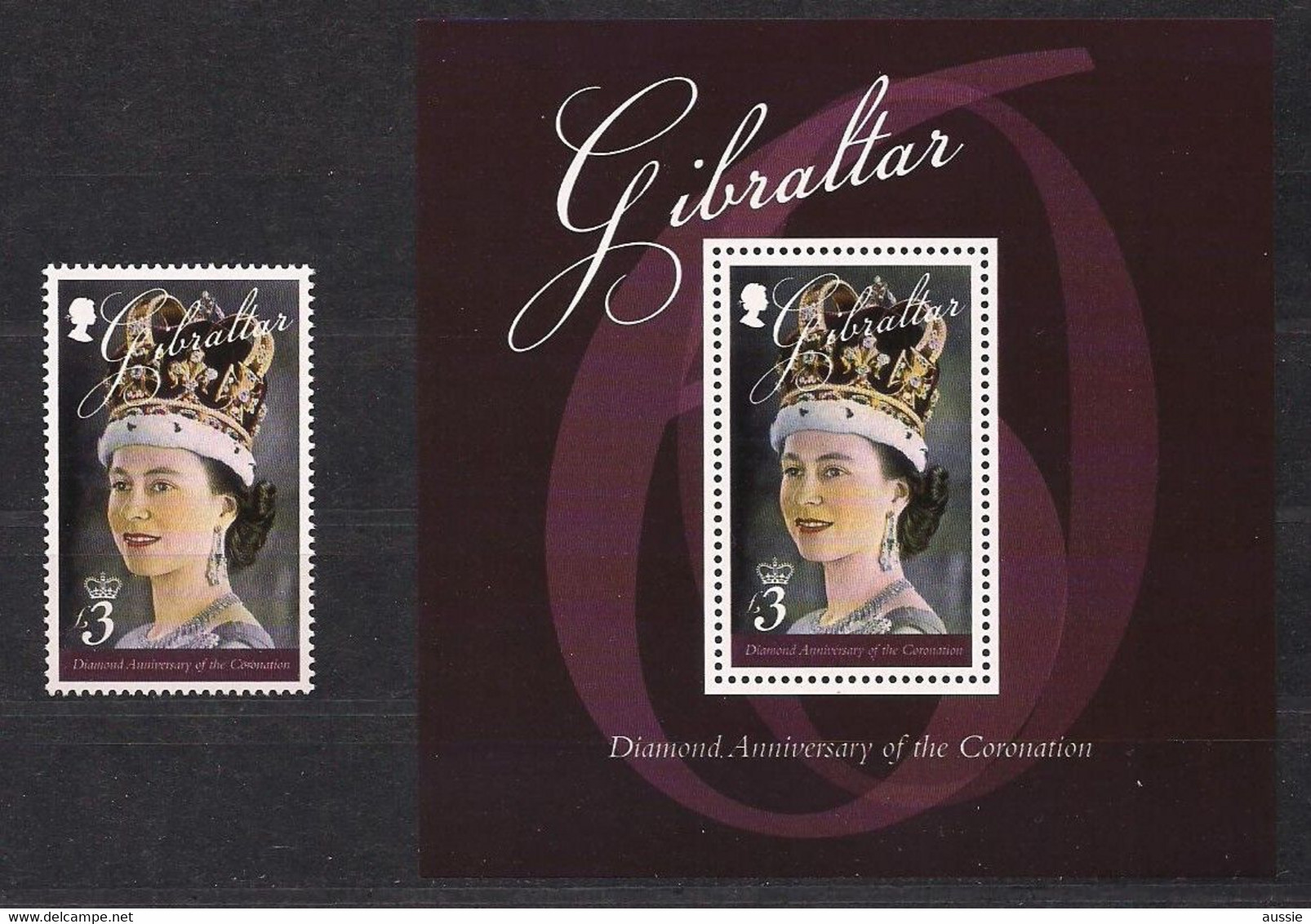 Gibraltar 2013 Yvertn° 1523 Et Bloc 113 *** MNH Cote 21 € La Reine Elizabeth II - Gibraltar