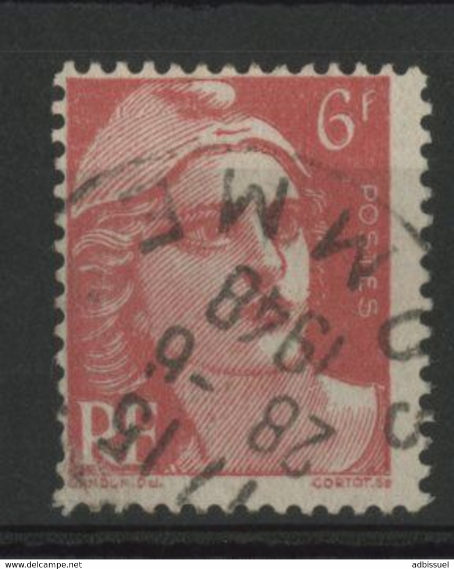 N° 721c COTE 12 € GANDON 6Fr Rouge Avec VARIETE "MÈCHES CROISÉES". Oblitéré - Oblitérés