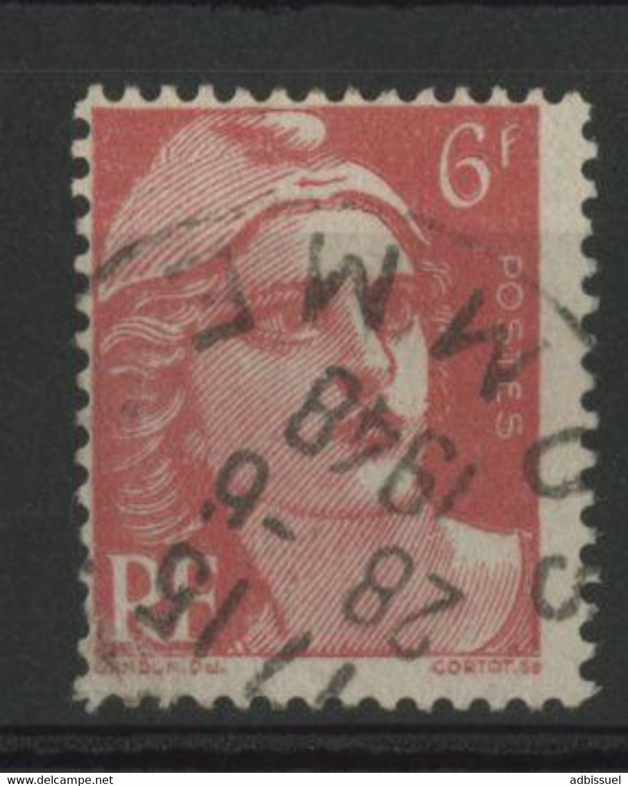N° 721c COTE 12 € GANDON 6Fr Rouge Avec VARIETE "MÈCHES CROISÉES". Oblitéré - Used Stamps