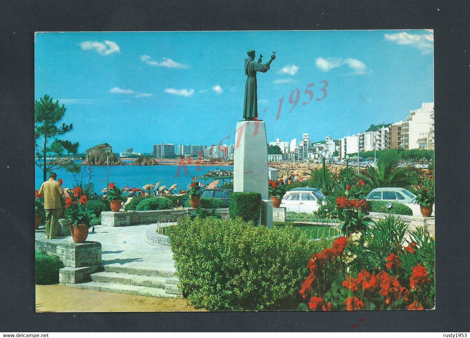 CPSM SUR TIMBRE D ESPAGNE COSTA BRAVA BLANES POUR LA FAMILLE ERHARDT 77 JOUARD : - Storia Postale