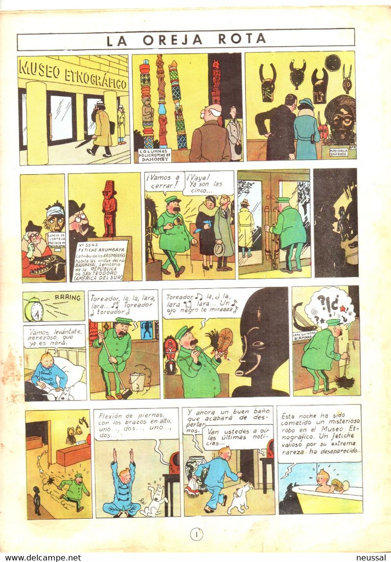 Comic Las Aventuras De Tintin  La Oreja Rota - Cómics Antiguos