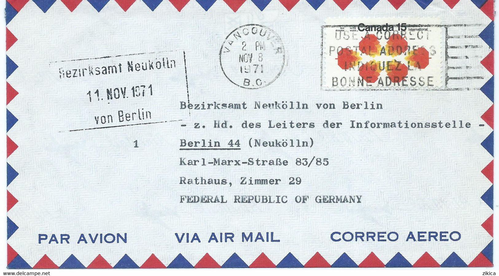 Canada Letter Via Germany Letter 1971 - Stamp 1971 Radio Canada International - Covers & Documents