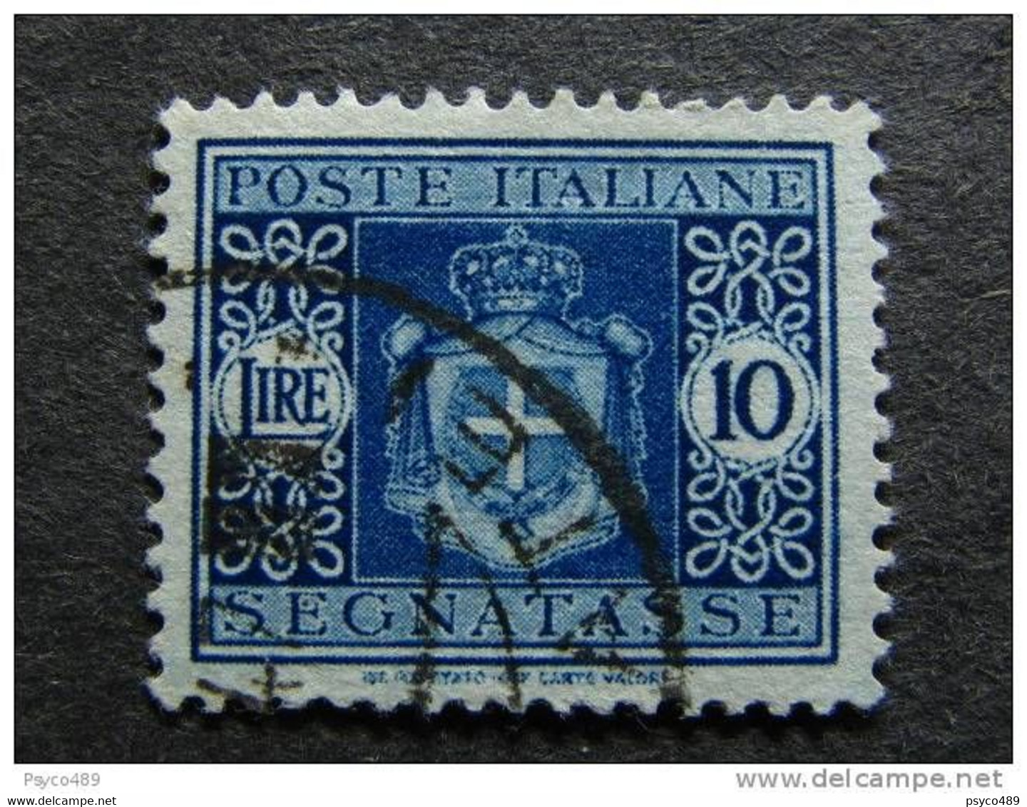 ITALIA Luogotenenza Segnatasse -1945- "Stemma" £. 10 US° (descrizione) - Strafport