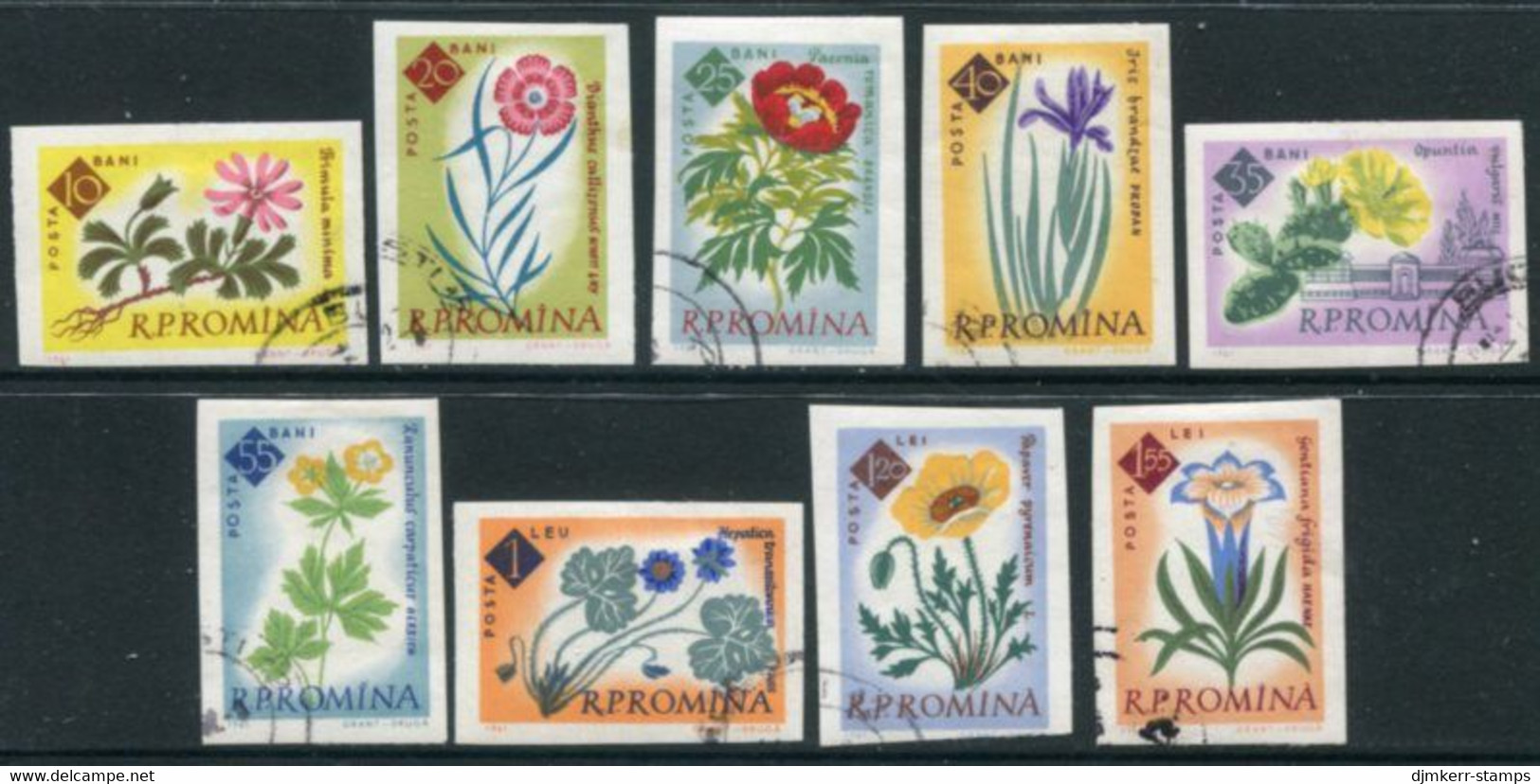 ROMANIA 1961 Botanic Gardens Centenary Imperforate Used.  Michel 2020-28B - Used Stamps