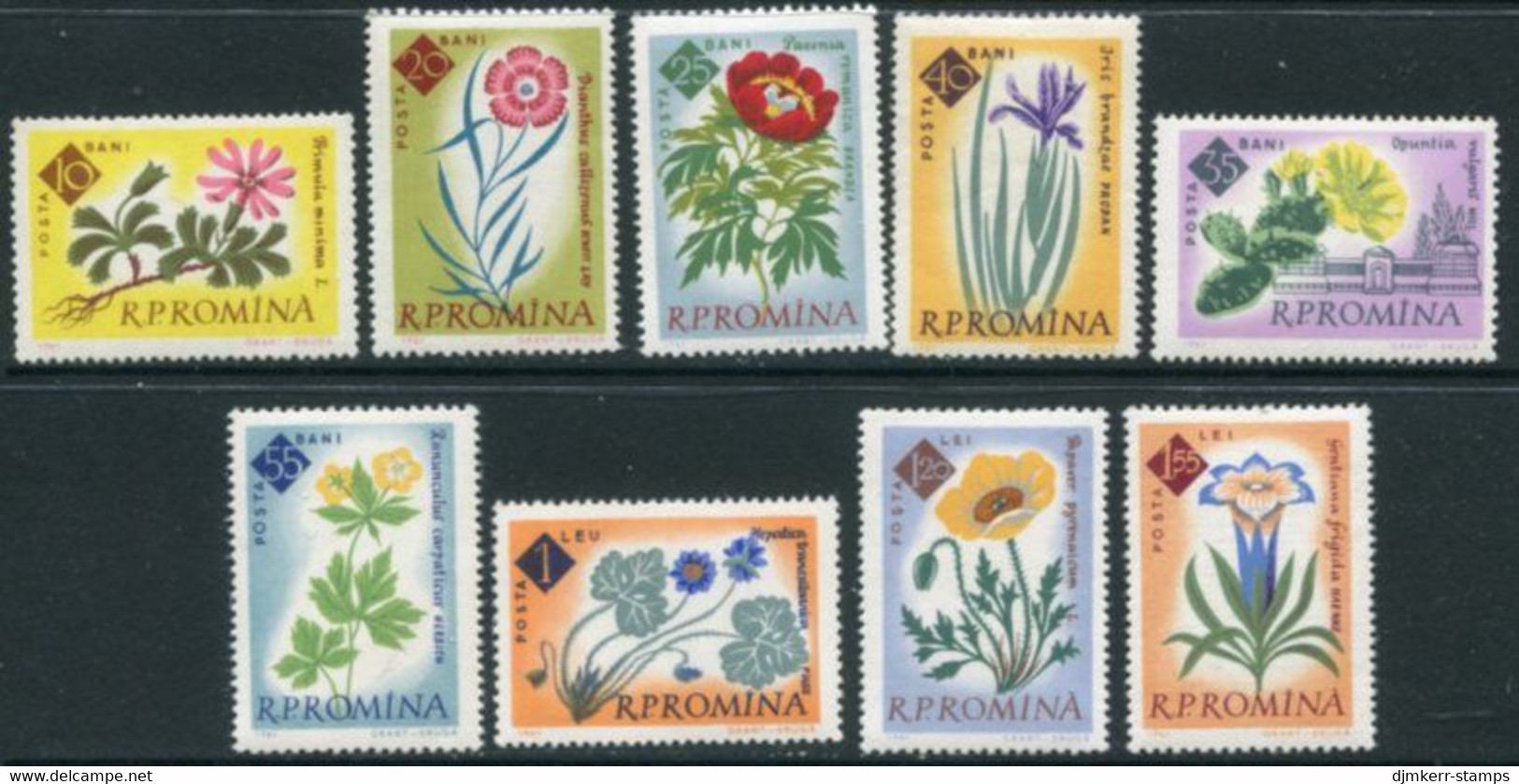 ROMANIA 1961 Botanic Gardens Centenary Perforated MNH / **.  Michel 2020-28A - Unused Stamps