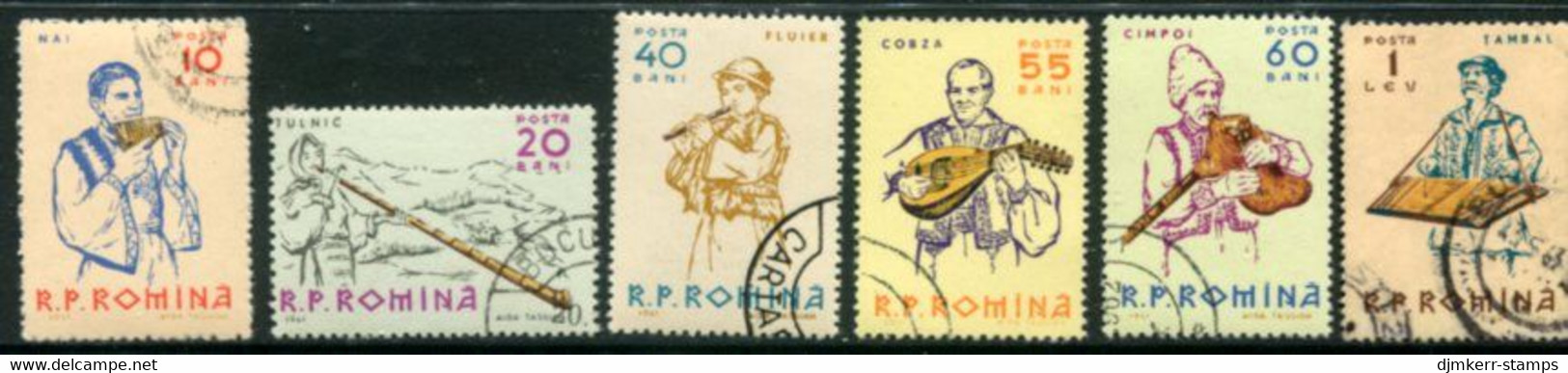 ROMANIA 1961 Musical Instruments Used.  Michel 1997-2002 - Used Stamps